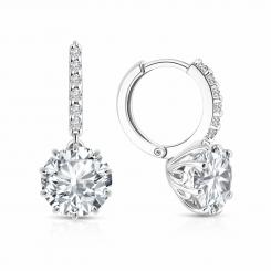 Schöne Ohrringe, Silber 925, mit Zirkonia, Durchmesser des Hauptsteins ca. 9 mm, Höhe ca. 19 mm