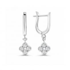 Ohrhänger, Silber 925, mit Zirkonia, Höhe ca. 30 mm