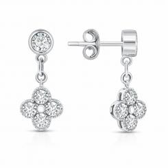 Stud earrings in 925 silver, with zirconia, height approx. 18 mm