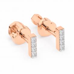 Ohrstecker aus 585er Rotgold mit Brillanten - 8 Stück ca. 0,08 ct. GSI, Höhe ca. 6 mm