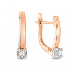 Ohrringe aus 585er Rotgold mit Brillanten - 2 Stück 0,027 ct. GSI, Höhe ca. 15 mm