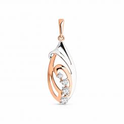 Amazing pendant, red gold 585, zirconia, height approx. 34 mm 