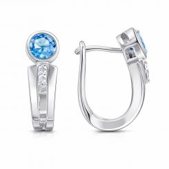 Schöne Ohrhänger aus 925er Silber mit Zirkonia, Höhe ca. 17 mm