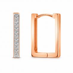 Earrings in 585 rose gold with zirconia, height approx. 18 mm