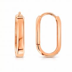 Simple earrings in rose gold 585, height approx. 17 mm