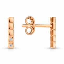 Ohrstecker aus 585er Rotgold mit Zirkonia, Höhe ca. 10 mm