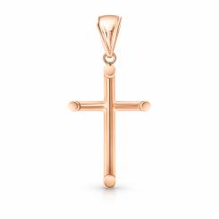 Simple cross pendant in rose gold 585, height approx. 29 mm