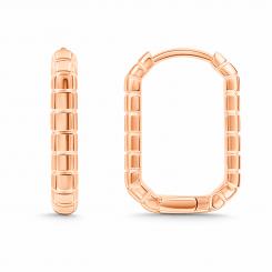 Earrings in rose gold 585, with a special, structured design, height approx. 17 mm