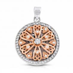 Wonderful pendant in 925 silver, gold-plated, with zirconia. Height approx. 29 mm