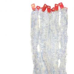 Новогодняя мишура белая, блестящая (набор из 10 штук, Ø 5 см, 200 см)