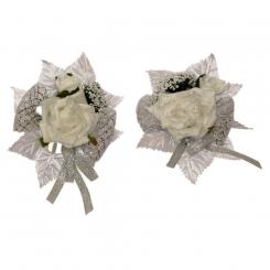 Набор свадебных украшений из 2 белых цветов, около 7x11 см, различные дизайны