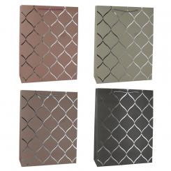 Geschenktaschen 12er Set, 31 x 40 x 12 cm - 4 Motive Metallic