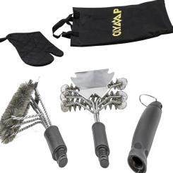 ​Grill-Reinigungsset im Beutel mit Bürsten, Schaber und Grillhandschuh