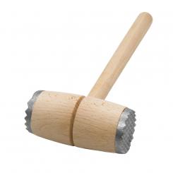 Молоток деревянный с двумя металлическими насадками, 28 см