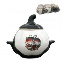 Pumpkin baking pot with handles, 0.75 l, with mushroom decoration (set of 6 pots)
