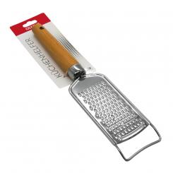 Ручная терка из нержавеющей стали с деревянной ручкой, односторонняя, мелкая, 26 см
