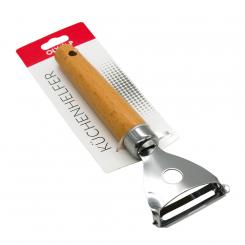 Steel fruit and vegetable peeler with wooden handle, 18 cm