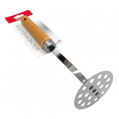 Картофелемялка из нержавеющей стали с деревянной ручкой, 25 см