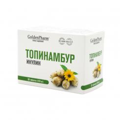 Golden Pharm Topinambur + Inulin, Präbiotikum zur Unterstützung des Darms und Mikrobioms, 60 Tabletten