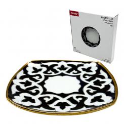 Тарелка для хлеба Pahta Gul сине-золотая, Узбекистан, Ø 20,5 см, 2 шт.