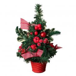 Искусственная настольная елка Снежные яблоки, 29×16 см