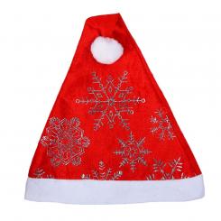 Christmas hat "Snowflakes", set of 6, red, 39 x 27 cm
