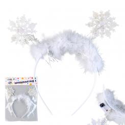 Рождественский ободок для волос "Снежинка" с синими светодиодами, 2 х 20 х 25 см