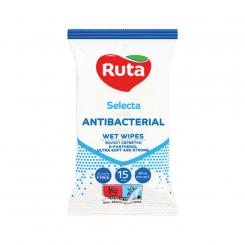 Ruta Selecta Antibacterial Wet Wipes, 15 pieces