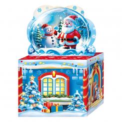 Faltbare Weihnachtsverpackung Karton-Geschenkbox Schneekugel für 800 g Süßwaren