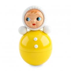 Musical stand-up doll, yellow, 15 cm