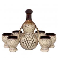 Keramik-Wein-Set mit Stauf 1 L + 6 Gläser