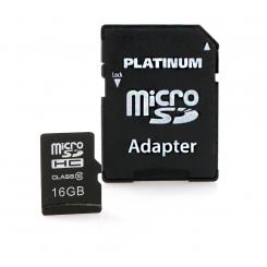 PLATINUM Class 10 Micro-SDHC 16GB Speicherkarte mit SD Adapter 