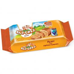 РотФронт «Коровка» — нежный бисквитный рулет со вкусом варёной сгущёнки, 200 г