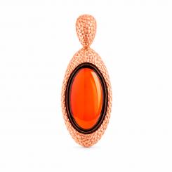 Подвеска из серебра 925 пробы с янтарем вишневого цвета