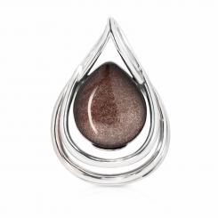 Anhänger aus 925 Silber mit Gold Obsidian