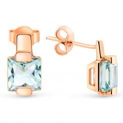 Earrings in 585 rose gold with green amethyst