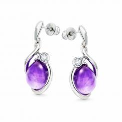 Ohrhänger aus 925 Silber mit Amethyst und Zirkonia