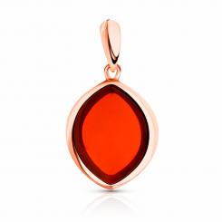 Anhänger aus 925 Silber mit Kirschbernstein, rosévergoldet