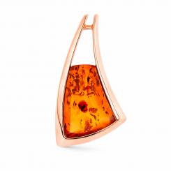 Pendant in 925 silver with cognac amber, rose gold-plated