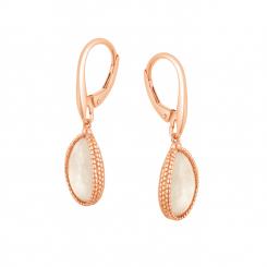 Серьги из позолоченного серебра 925 пробы с розовым кварцем