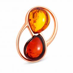 Подвеска из позолоченного серебра 925 пробы с янтарём