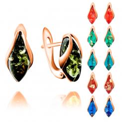 Ohrringe aus vergoldetem 925 Silber mit Bernsteinen