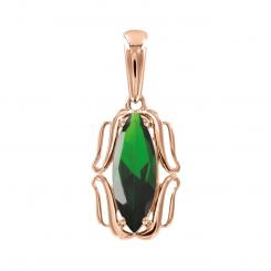 Pendant in 585 red gold with green cubic zirconia