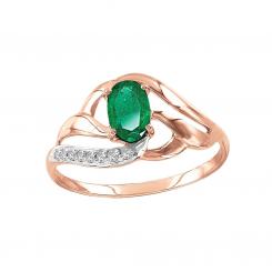 Sokolov ladies ring in 585 red gold with agate and zirconia