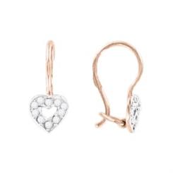 Earrings in 585 rose gold, with zirconia