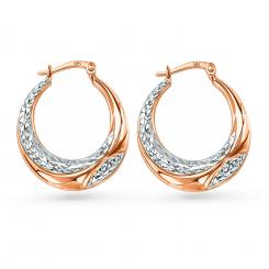 Серьги-обручи Sokolov из красного золота 585 пробы с бриллиантовой огранкой