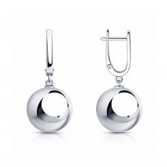 Серьги в форме шара из серебра 925 пробы