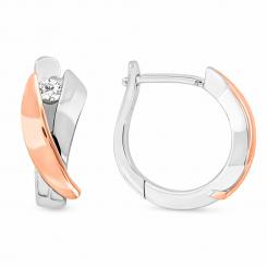 Hoop earrings in gold-plated 925 silver with zirconia