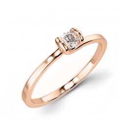 Ladies' ring in 585 rose gold with brilliant-cut diamond approx. 0.10 ct. GSI