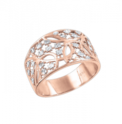 Zarter Damenring, Rotgold 585, mit filigranen Mustern
